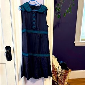 Marc Jacobs Navy and Teal Sleeveless Dress
